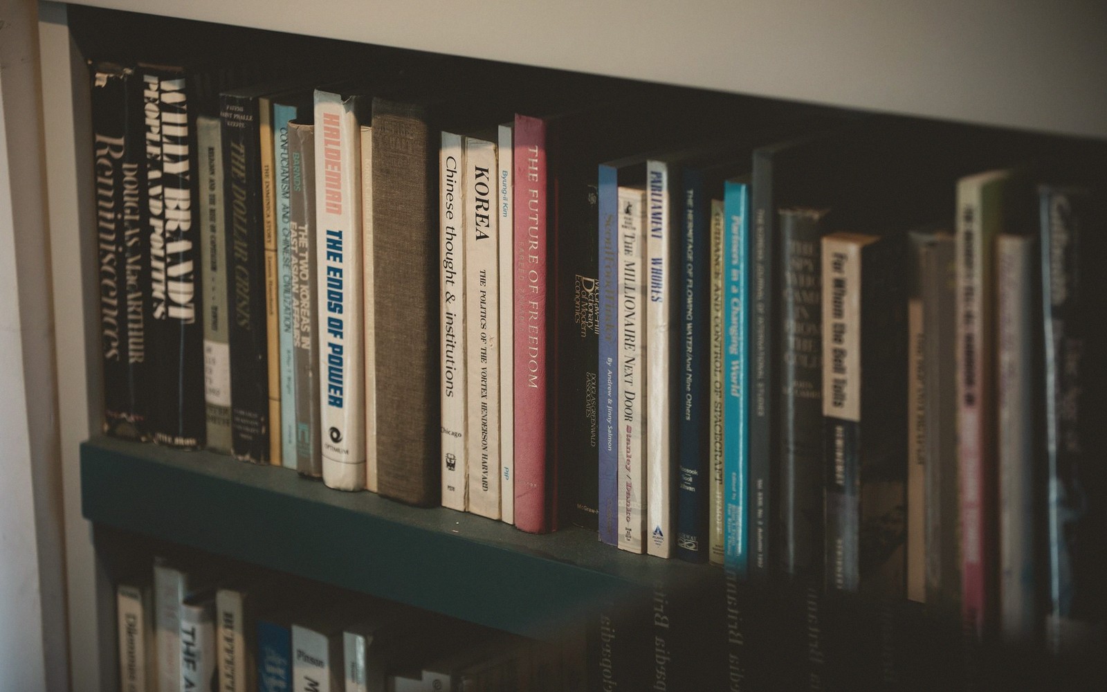 book spines close up